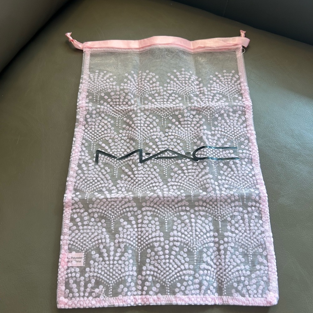 MAC Cosmetics Pink and White Cosmetic Bag